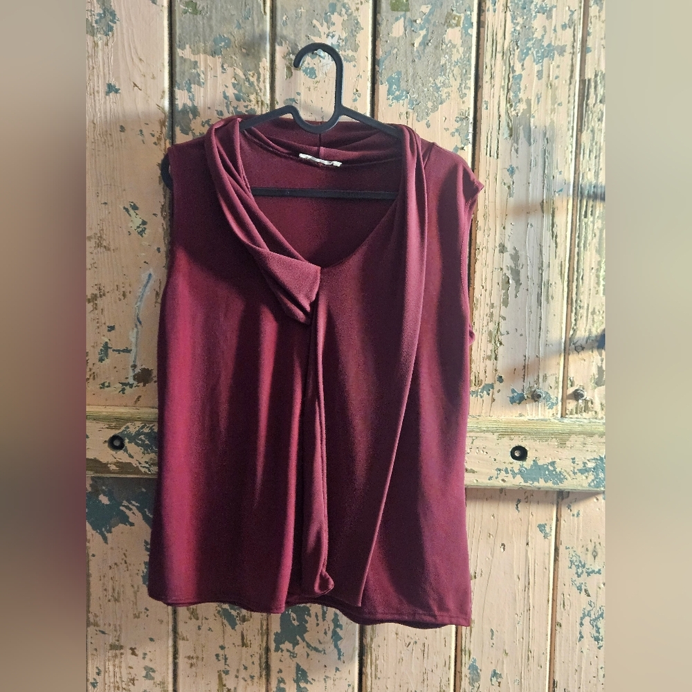 Sleeveless Burgundy Top